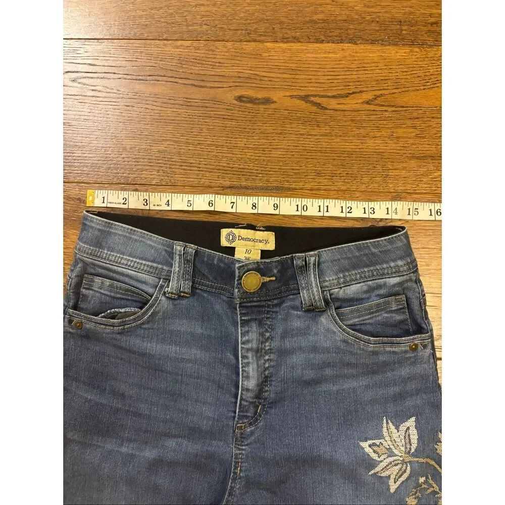 Democracy embroidered cropped jeans 10 ab technology - Picture 5 of 7